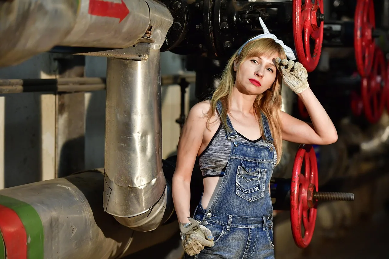 plumber, communication, pipe, nature, water, heating, repair, young woman, wrench, utilities. Why backyard studios go off track