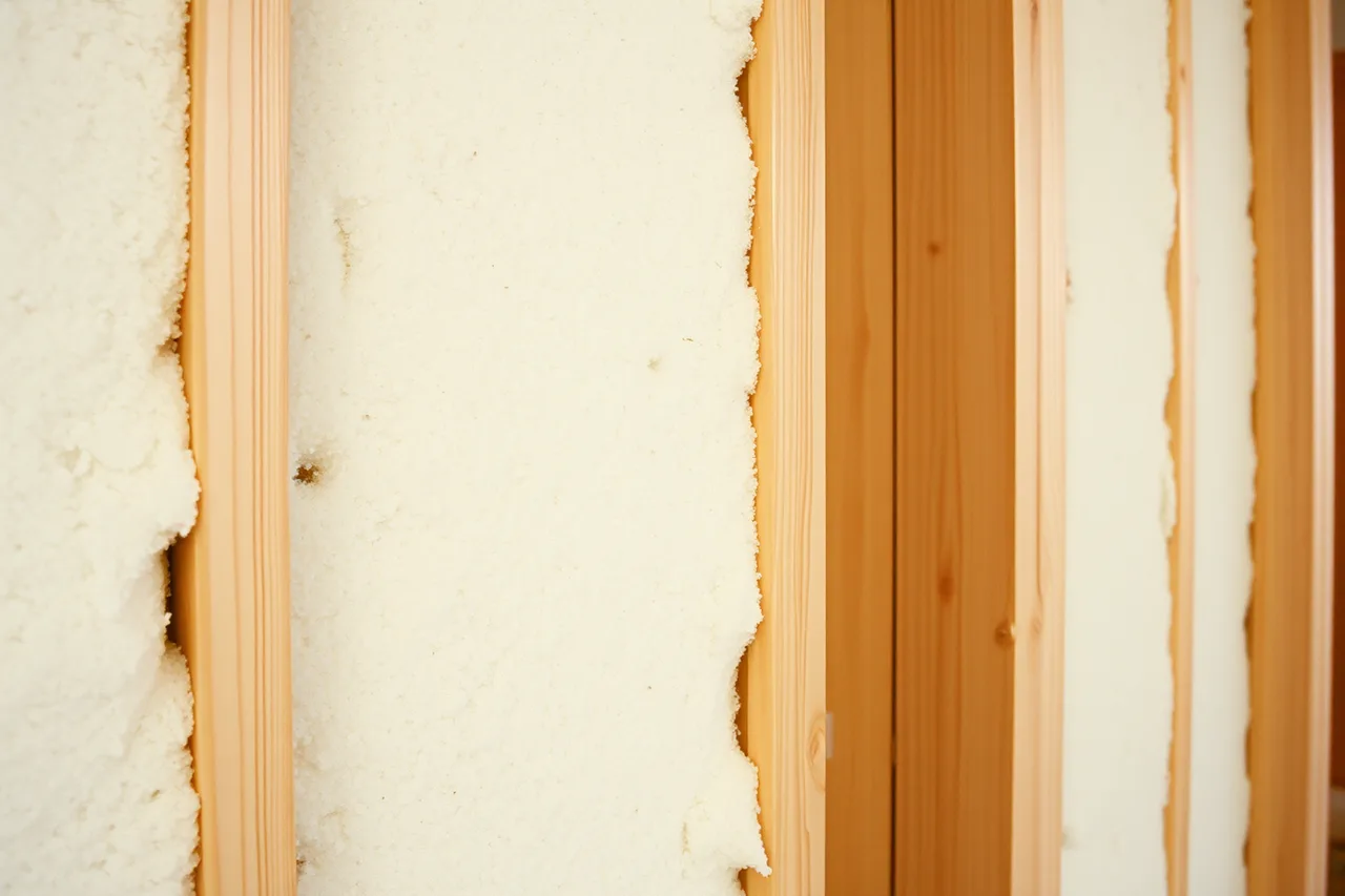 Insulation batts with visible gaps at cavity edges (Studio insulation lessons: what goes wrong when nobody checks first)